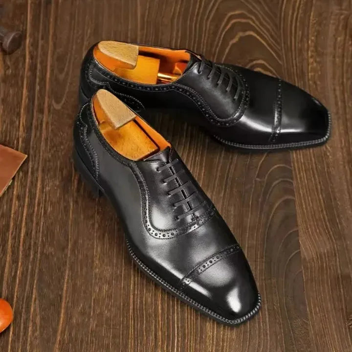 Chaussures habillées en cuir Oxford pour homme – Marron Foncé